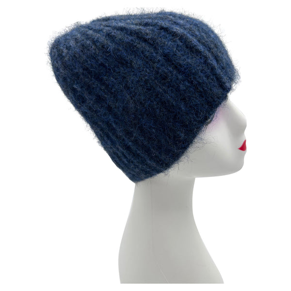 Ht23140-865 Solid Colour Ribbed Beanie H Navy