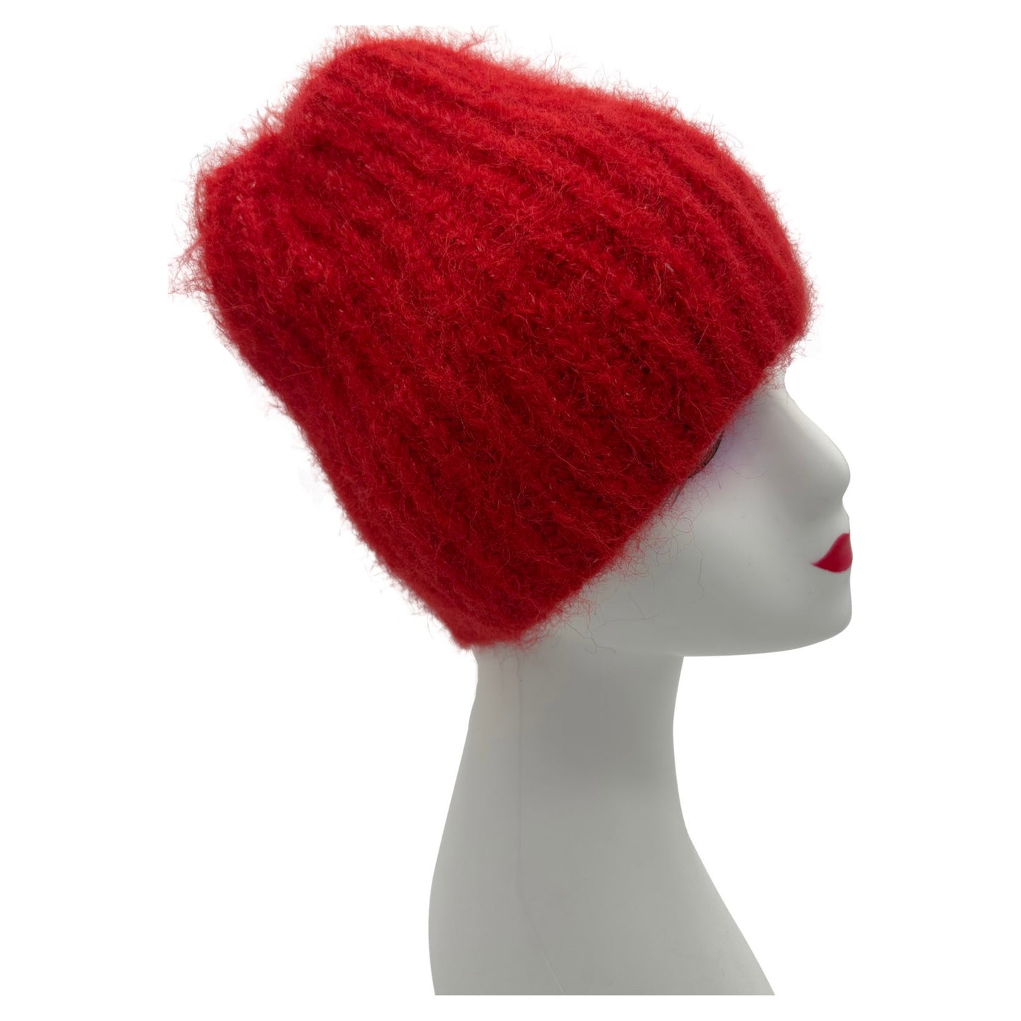 Ht23140-865 Solid Colour Ribbed Beanie H Red