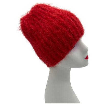 Ht23140-865 Solid Colour Ribbed Beanie H Red