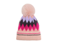 Ht25105-322 Diamond Print Pom Pom Hat Pink