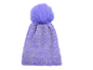 Ht2520-173 Pom Pom Beanie Hat Purple