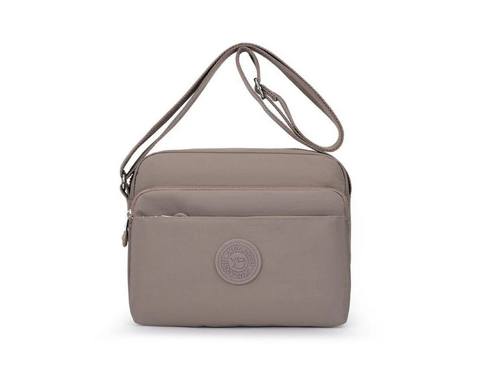 Ht711 Canvas 3 Pocket Cross Body Bag Taupe