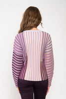 Jg28412 Accordian Stripe O-Neck Jumper Purple