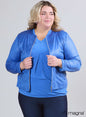 K-0031 Short Leather Look Zip Jacket Dark Sky Blue