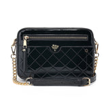 K5021 Patent Leather Cross Body Bag Black