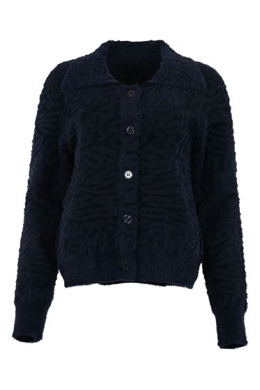 Fa25.65.203 Soft Fur Cardigan Navy