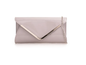 L2573 Envelope Style Gold Trim Clutch Ba Light Grey