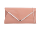 L2573 Envelope Style Gold Trim Clutch Ba Nude