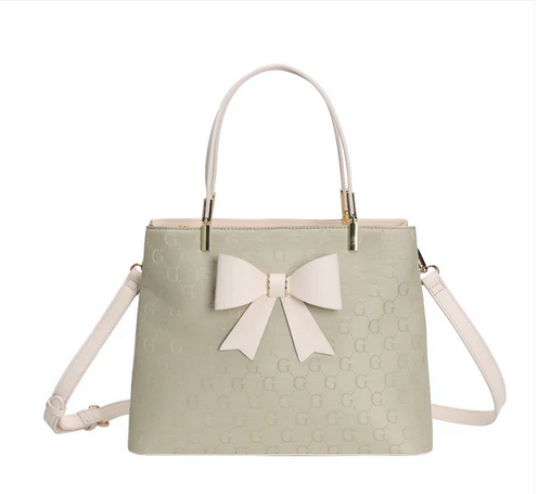 L4798g G Motif Bow Front Bag Cream