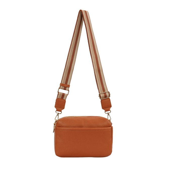 Ld009 DOUBLE ZIP CROSSBODY BAG Tan