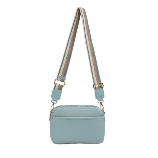 Ld009 DOUBLE ZIP CROSSBODY BAG Sky-Blue