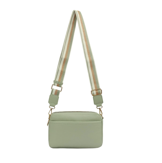Ld009 DOUBLE ZIP CROSSBODY BAG Sage
