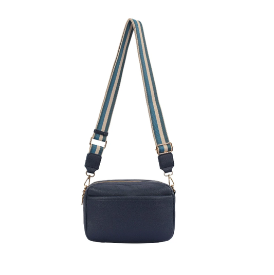 Ld009 DOUBLE ZIP CROSSBODY BAG Navy