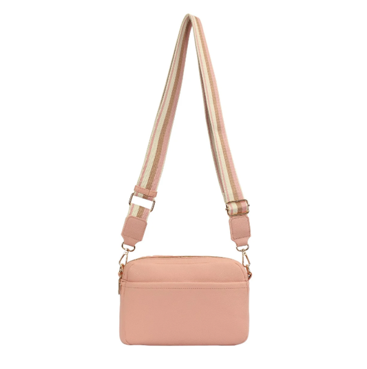 Ld009 DOUBLE ZIP CROSSBODY BAG Baby-Pink