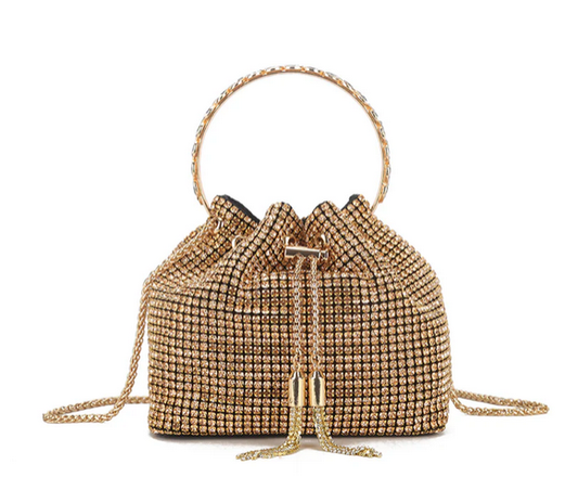 Ld3266 Bling Bracelet Handle Draw Bag Gold