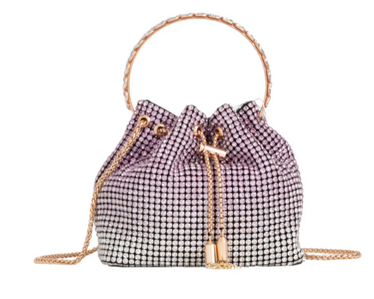 Ld3266 Bling Bracelet Handle Draw Bag Pink