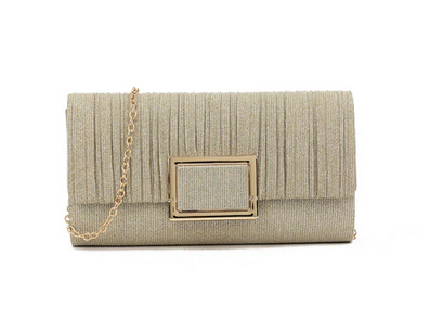 Ld3273 Glitter Envelope Square Clutch Gold