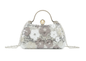 Ld3558 Sequence Flower Hard Handle Bag Silver