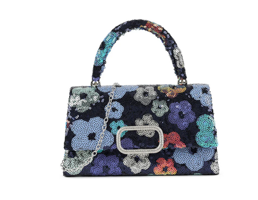 Ld3621 Sequence Flower Handle Small Bag Blue
