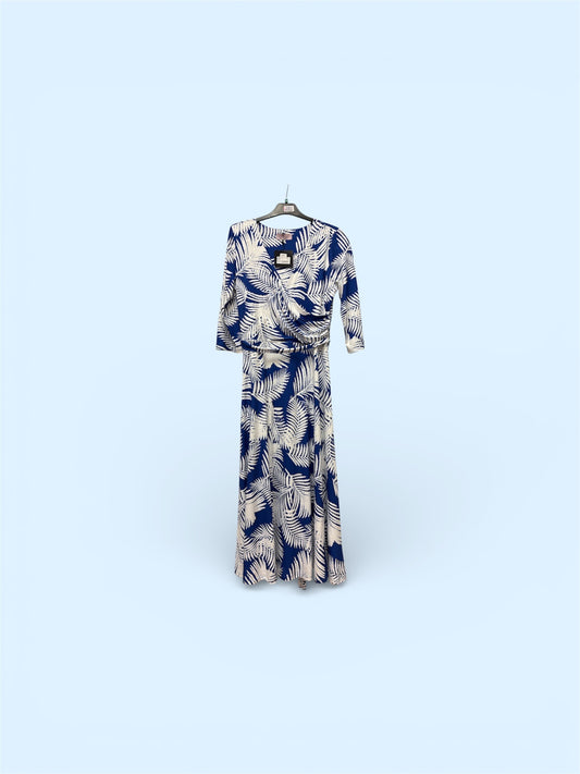 Margot Madi Belted Dress Blue/White