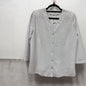 Max305 Jacquard Button Up O-Neck Top White