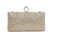Md3306 Ring Clasp Bling Clutch Bag Gold