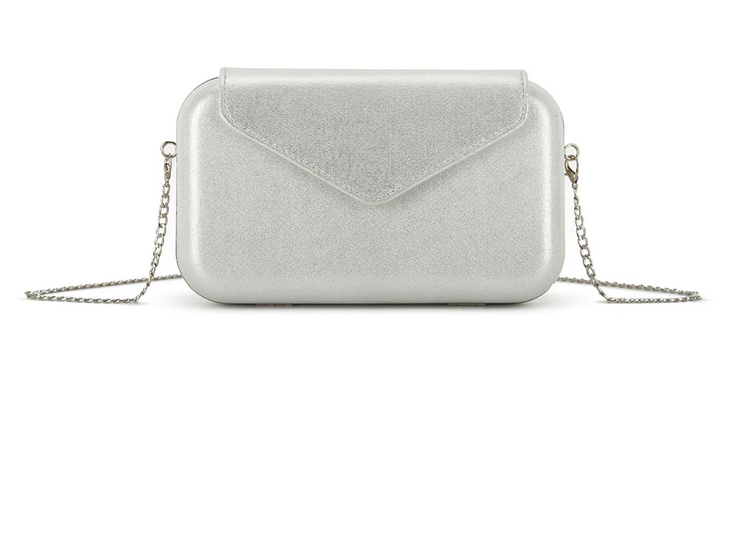 Mw3571 Hard Envelope Clutch Bag Silver