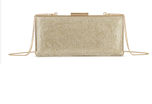 Mw3573 Flat Bling Purse Clasp Clutch Ba Gold