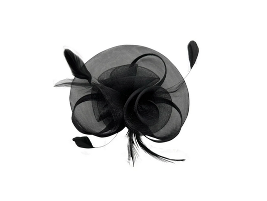 Mx1748-2 Mesh Swirl Flower With Loops Black