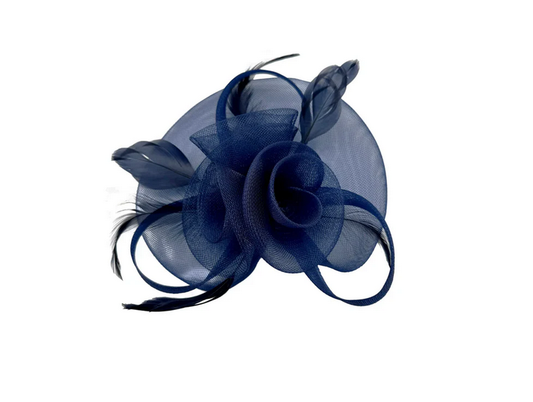 Mx1748-2 Mesh Swirl Flower With Loops Navy