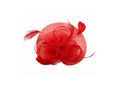 Mx1748-2 Mesh Swirl Flower With Loops Red