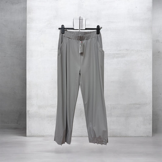 Na153f Pin Tuck Hem Wide Leg Trousers Silver