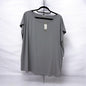 Nas26199 O-Neck Cap Slve Top Zip Seam Silver