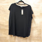 Nas26199 O-Neck Cap Slve Top Zip Seam Black