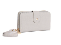 Pl362 Double Pocket Purse Heart Close Light Grey