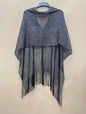 Sc2404128165195633 Glitzy Fringed Poncho Black/Silver
