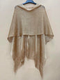 Sc2404128165195633 Glitzy Fringed Poncho Gold