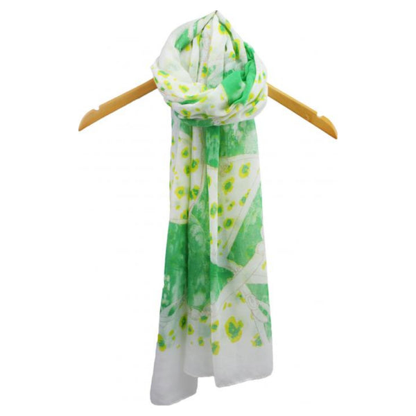 Sf1963-055 Leopard Print Scarf Green