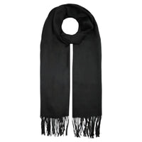 Sf1963-061 Pleain Colour Winter Scarf Ta Black