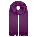 Sf1990-127 Plain Scarf With Tassles Navy