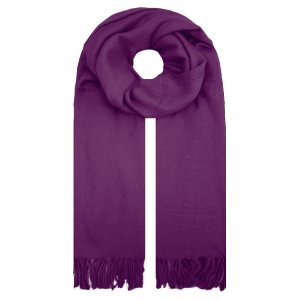 Sf1990-127 Plain Scarf With Tassles Violet