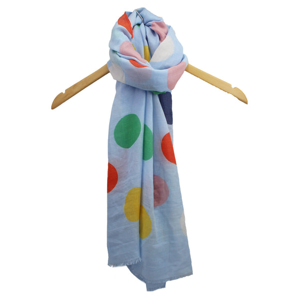 Sf1995-015 Circle Print Scarf Blue