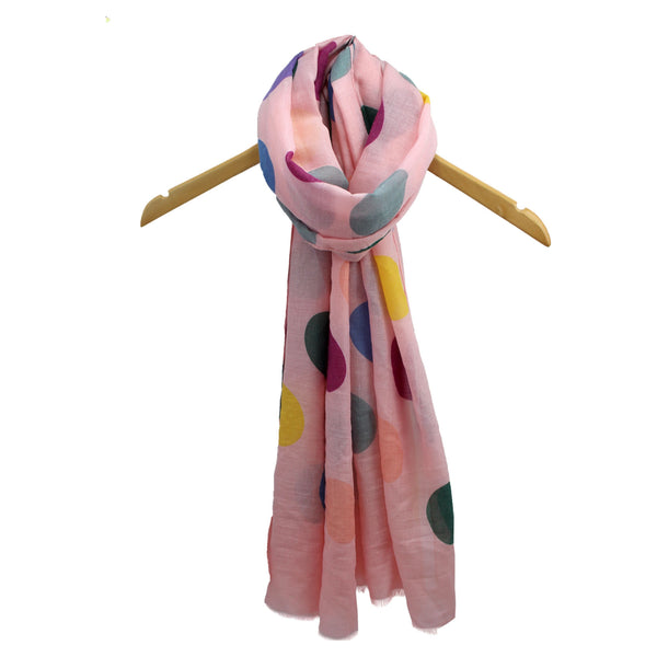 Sf1995-015 Circle Print Scarf Pink