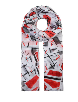Sf2085-162 Graphic Vibrant Splash Print Red