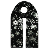 Sf21058-656 Christmas Snowflake Scarf Black