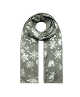 Sf21058-656 Christmas Snowflake Scarf Grey