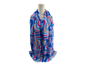 Sf2385-815 Swirl Print Cotton Mix Scarf Blue
