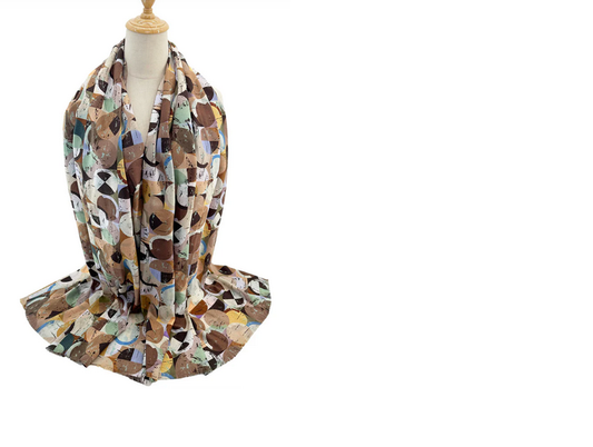 Sf2411-138 Contrast Colourful Circles Sc Khaki