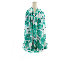 Sf24110-055 Soft Floral Print Scarf Gold Green