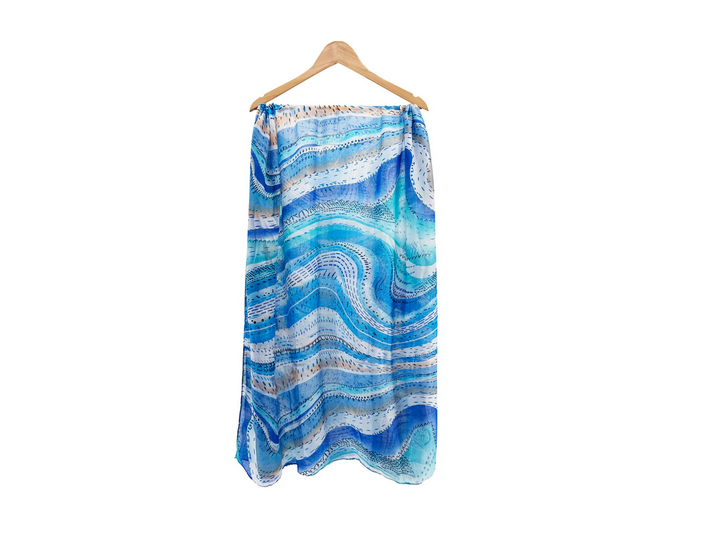 Sf2495-036 Cotton Blend Multi Layer Dots Blue